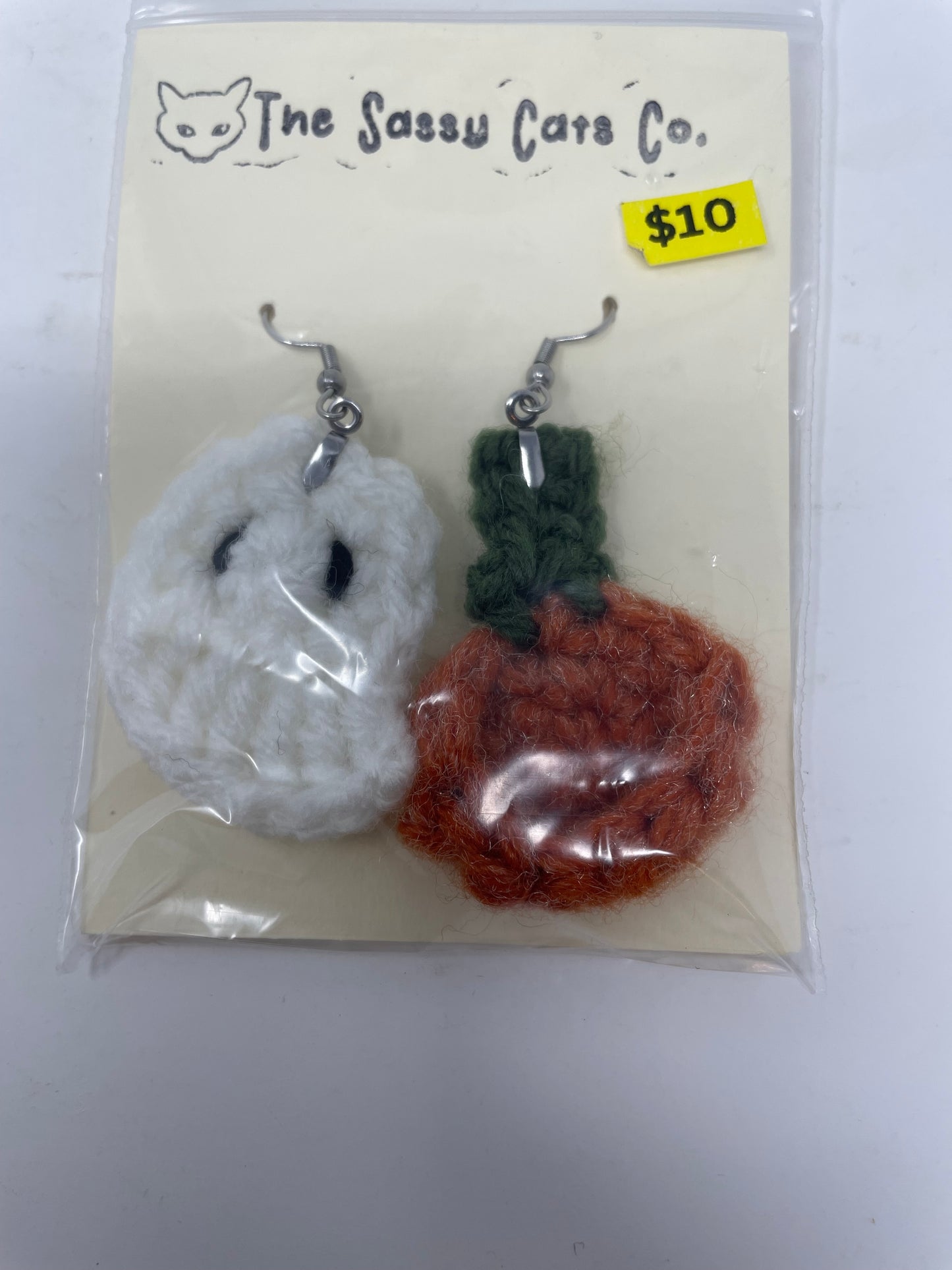 Halloween Ghost Pumpkin Earrings