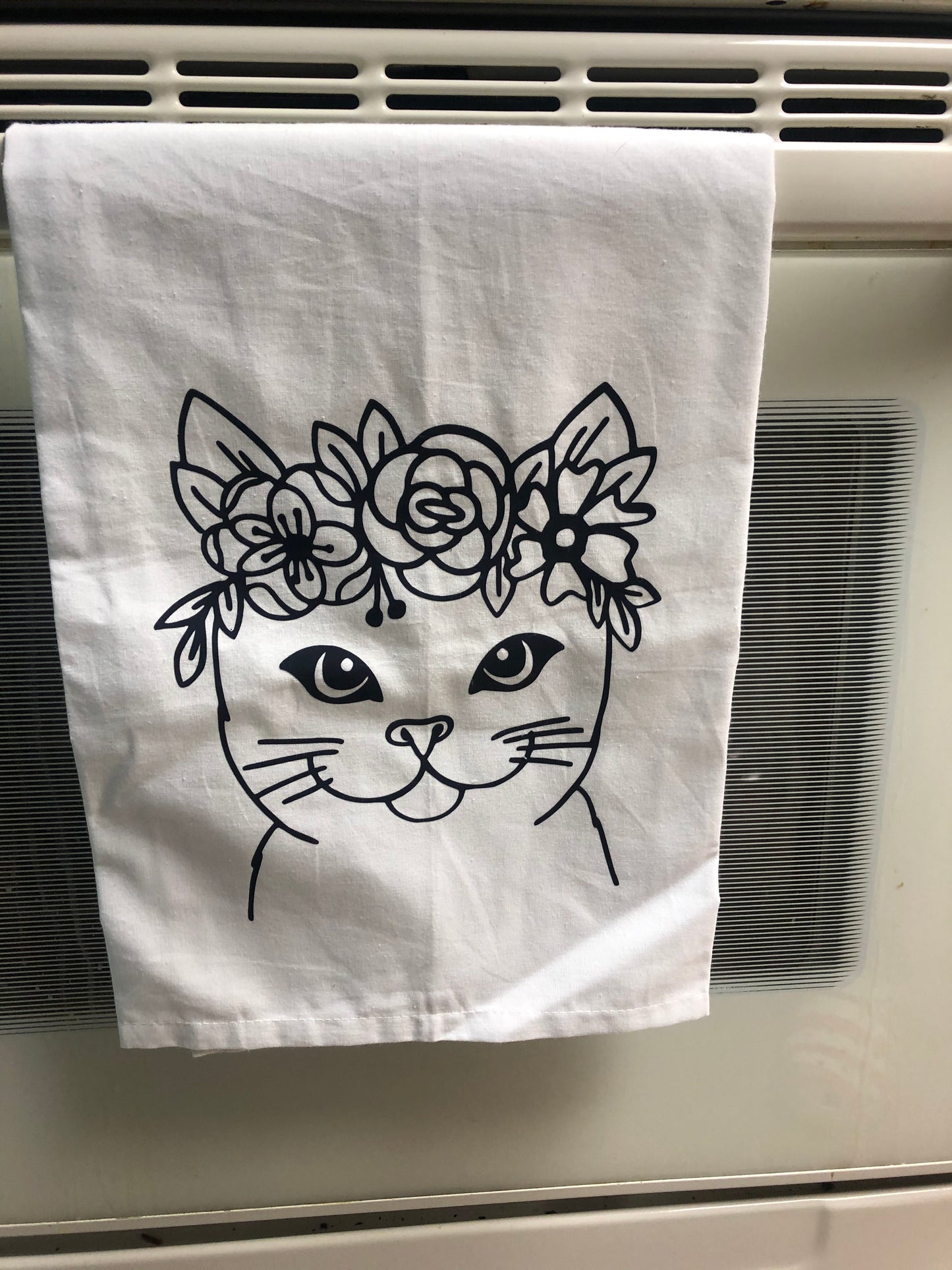 Cat Flower Crown Towel