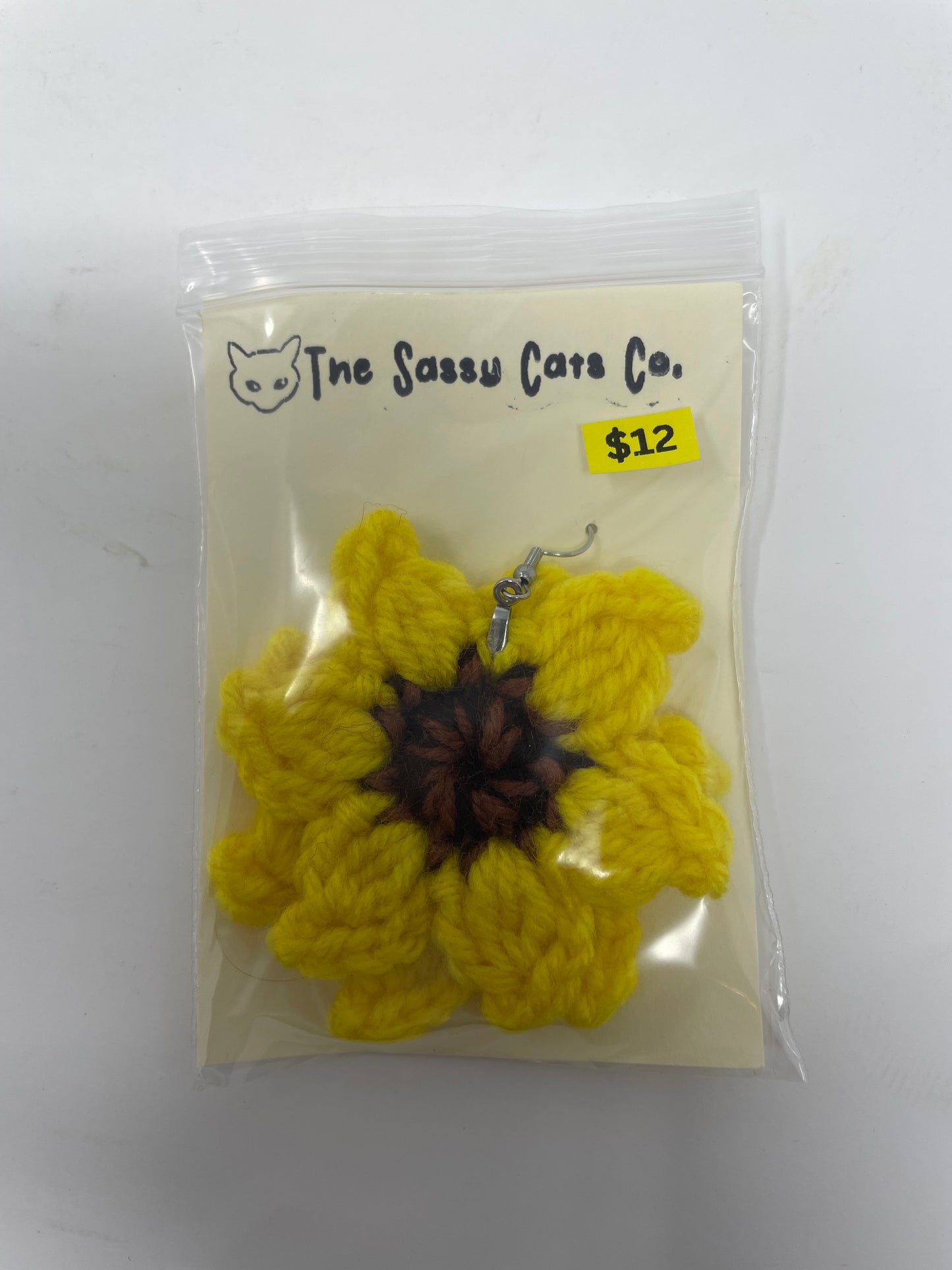 Crochet Large Flower Earrings