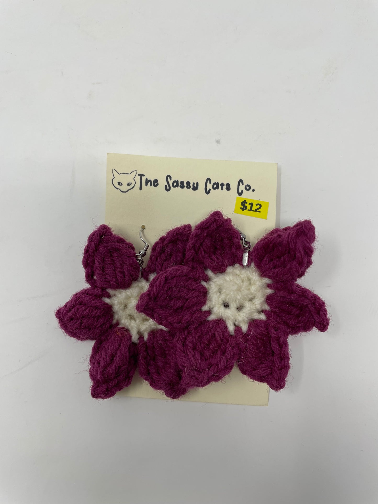 Crochet Large Flower Earrings