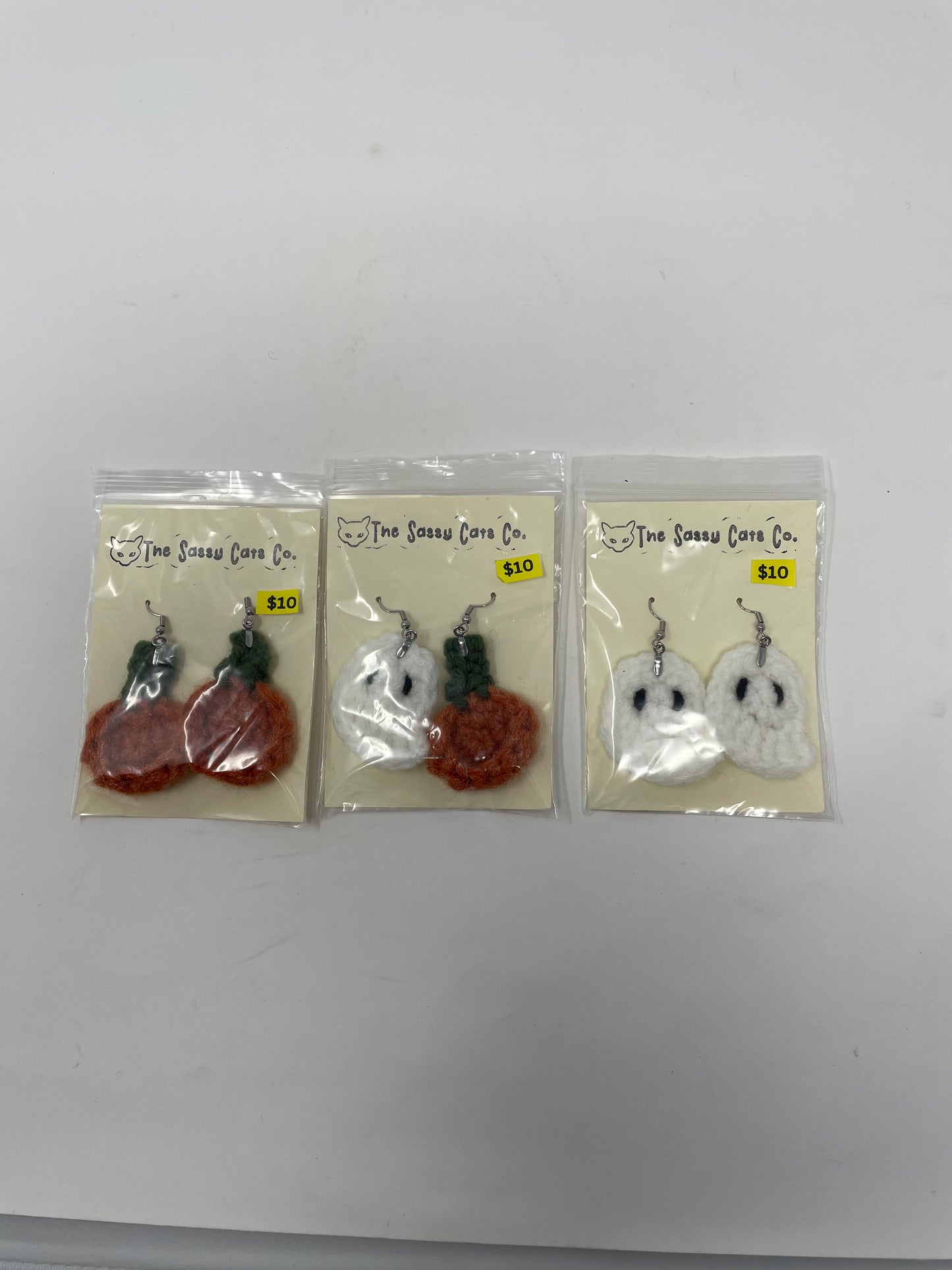 Halloween Ghost Pumpkin Earrings