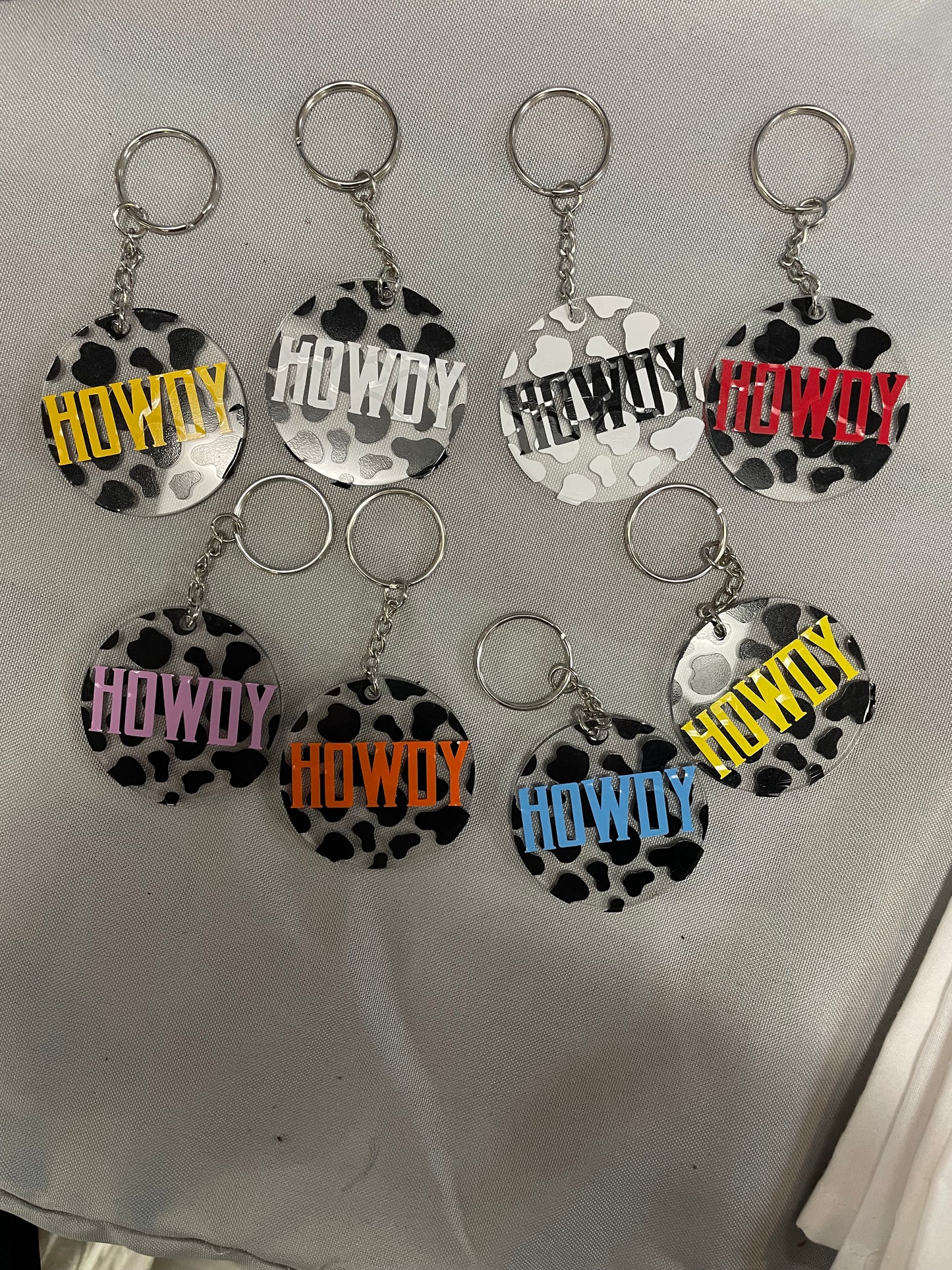 Howdy Cow Print Keychain