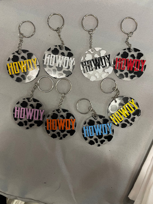 Howdy Cow Print Keychain