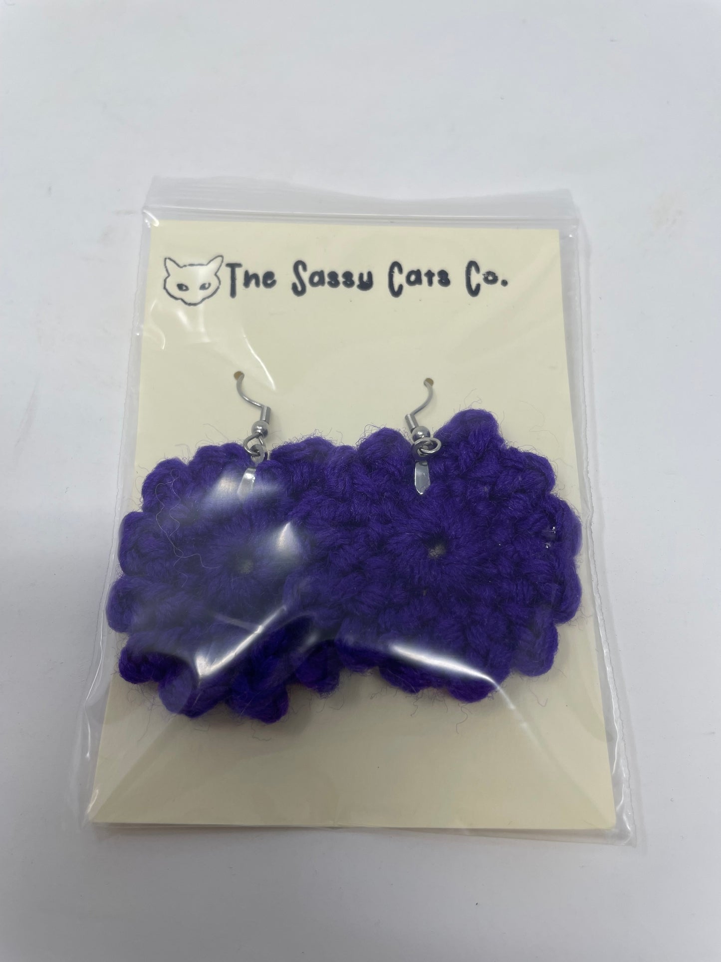 Crochet Medium Flower Earrings