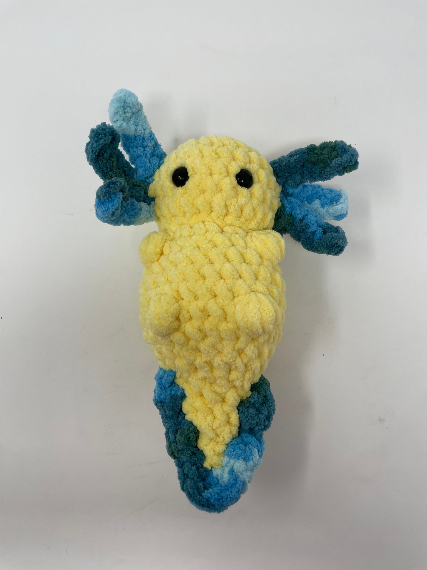 Yellow & Multi-Blue Axolotl