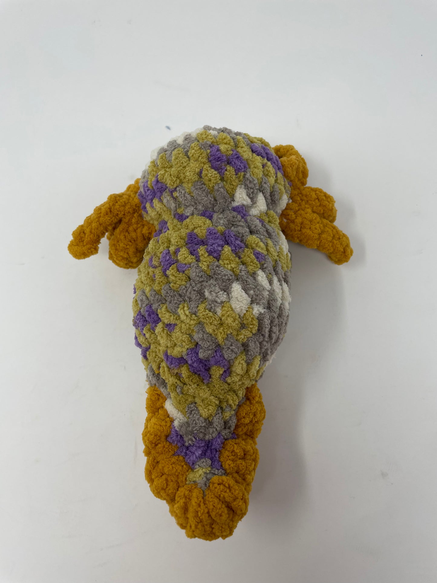 Purple Grey White & Mustard Axolotl