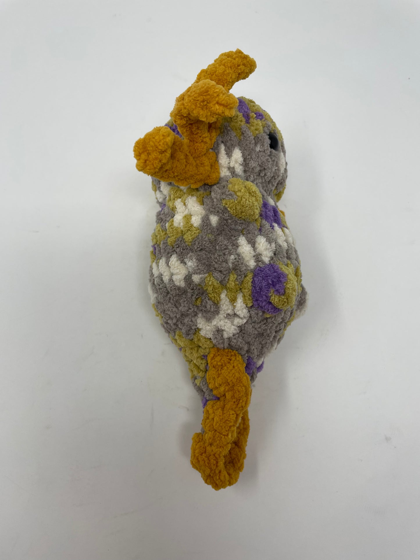 Purple Grey White & Mustard Axolotl