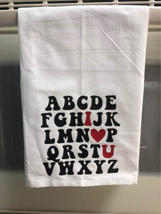 Alphabet I <3 U Towel