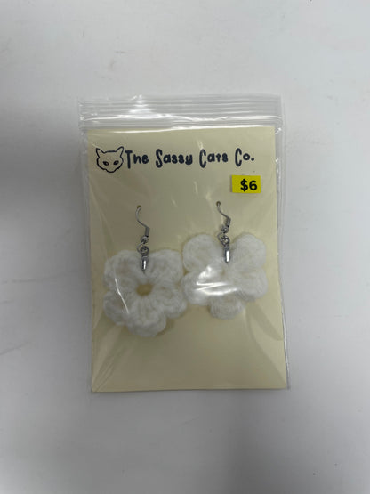 Crochet Small Flower Earrings
