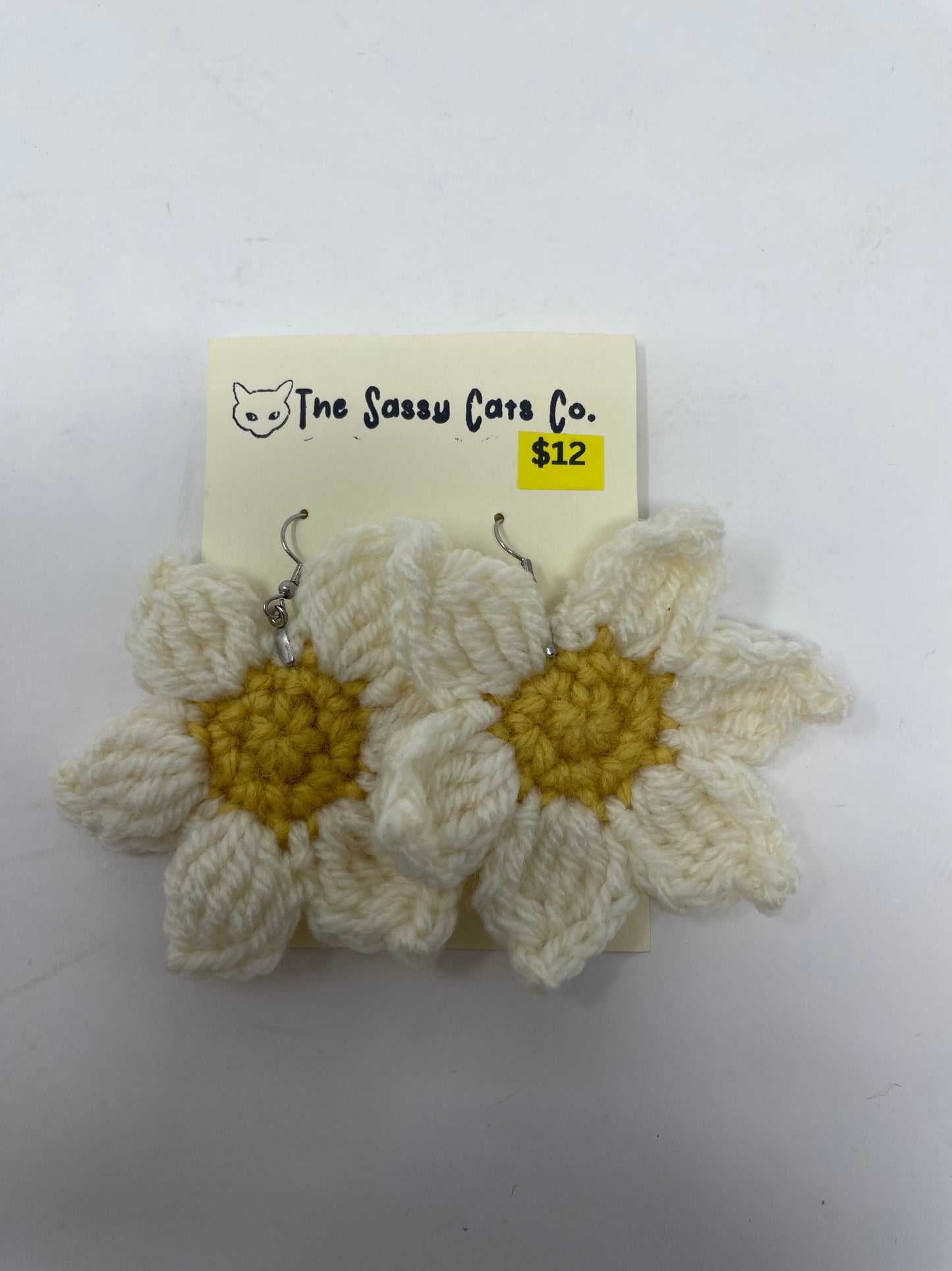 Crochet Large Flower Earrings