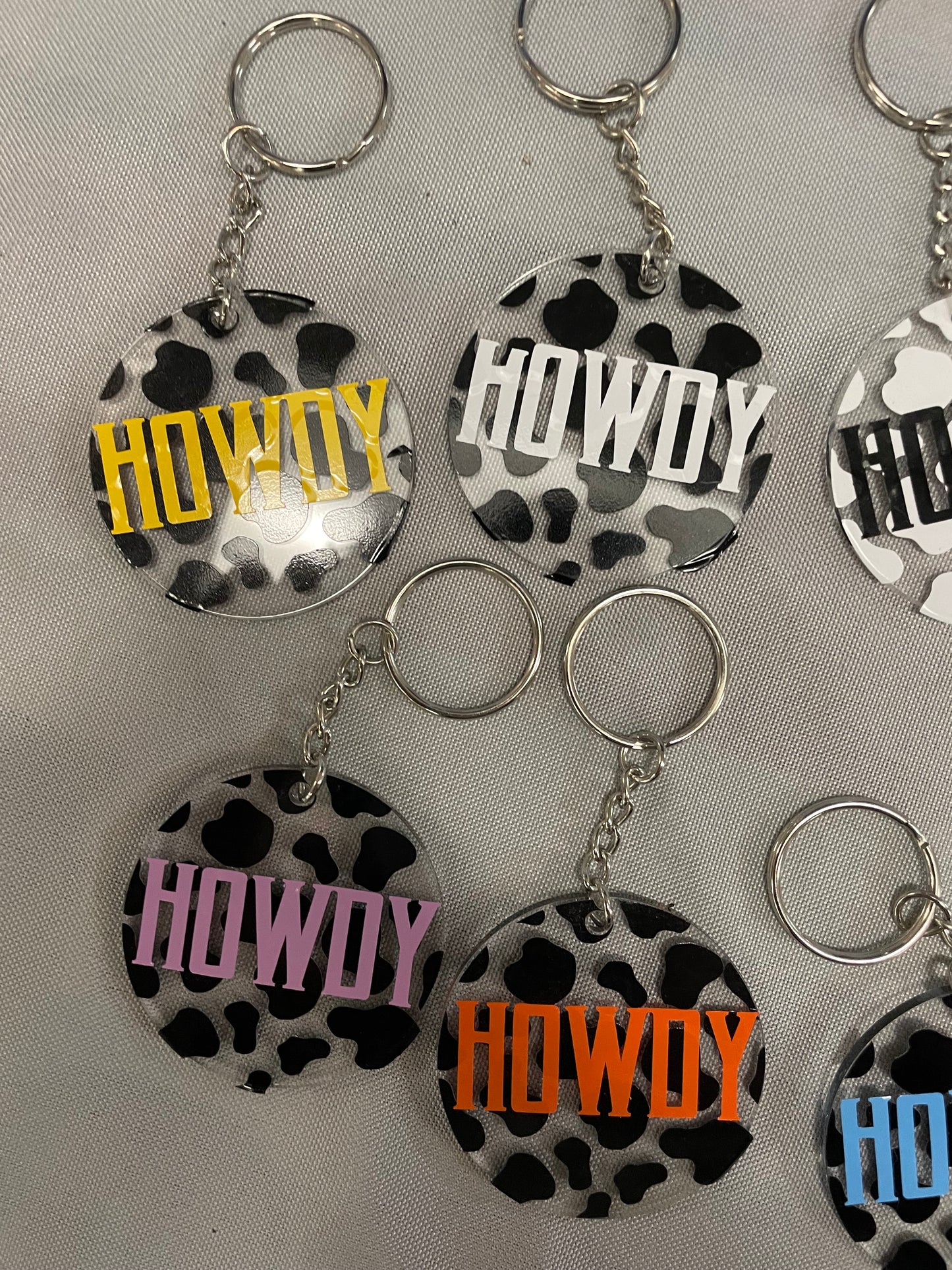 Howdy Cow Print Keychain