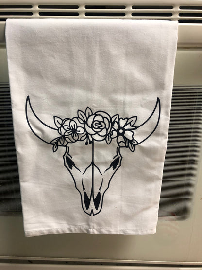 Skull Flower Crown Towel