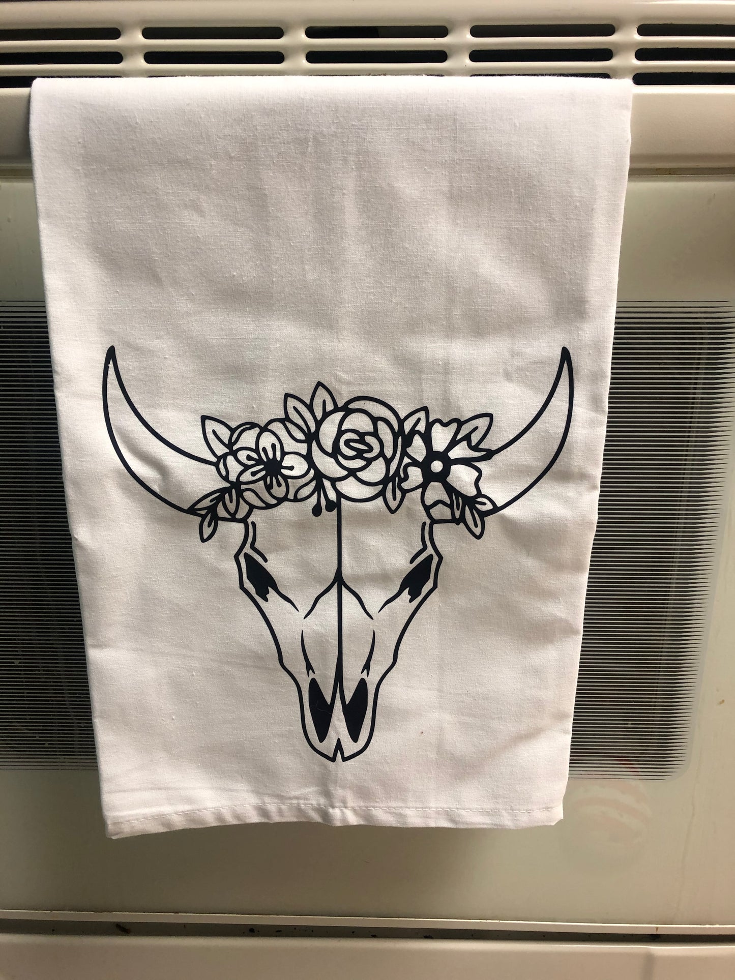 Skull Flower Crown Towel