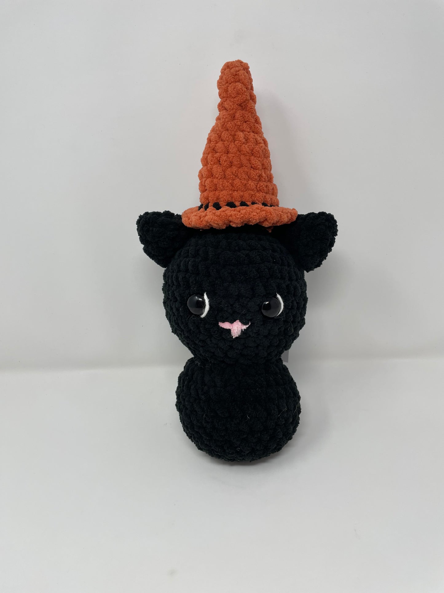 Black Cat with Orange Hat