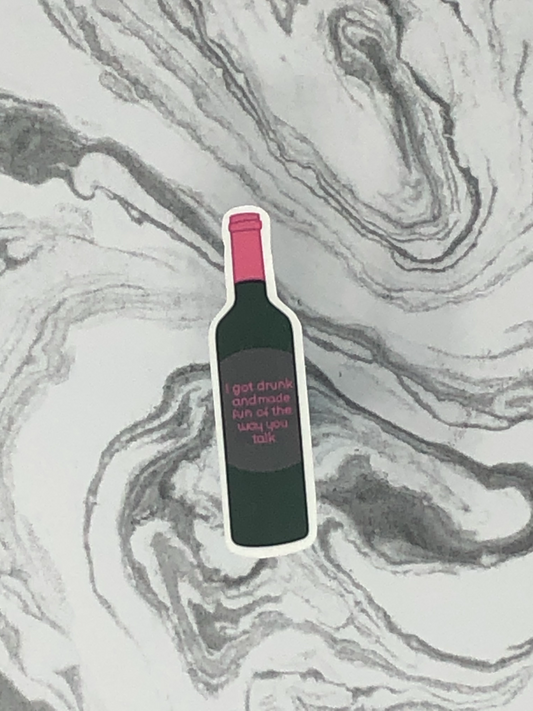 Taylor Swift Wine Bottle Sticker Pink