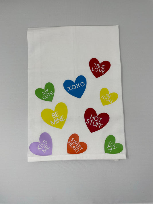 Candied Conversation Hearts Towel